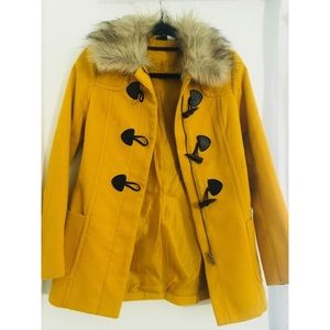 H&M yellow peacoat